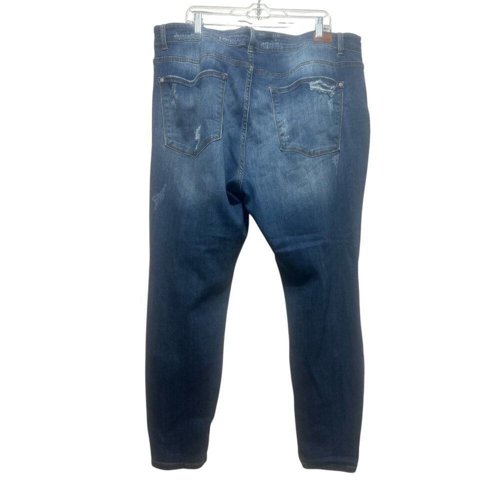 Judy Blue Skinny Fit Jeans Women 22W Blue High Rise Animal Print Patches Stretch - Picture 2 of 11